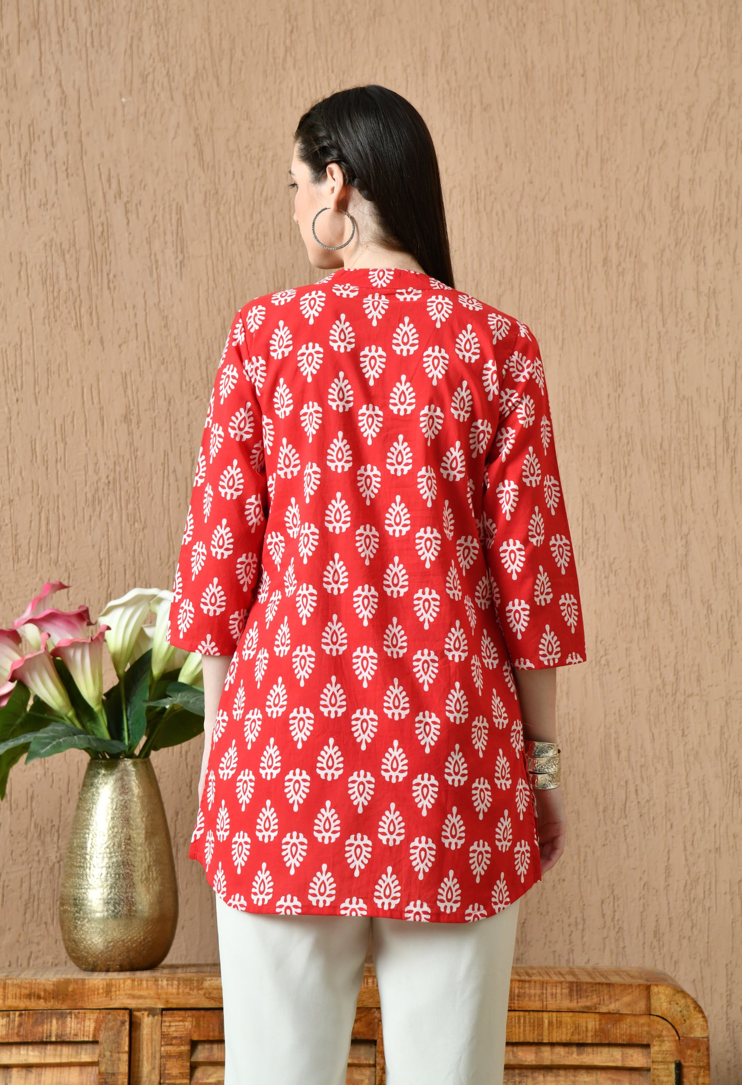 Ethnic Motifs Printed Pure Cotton Straight Kurti