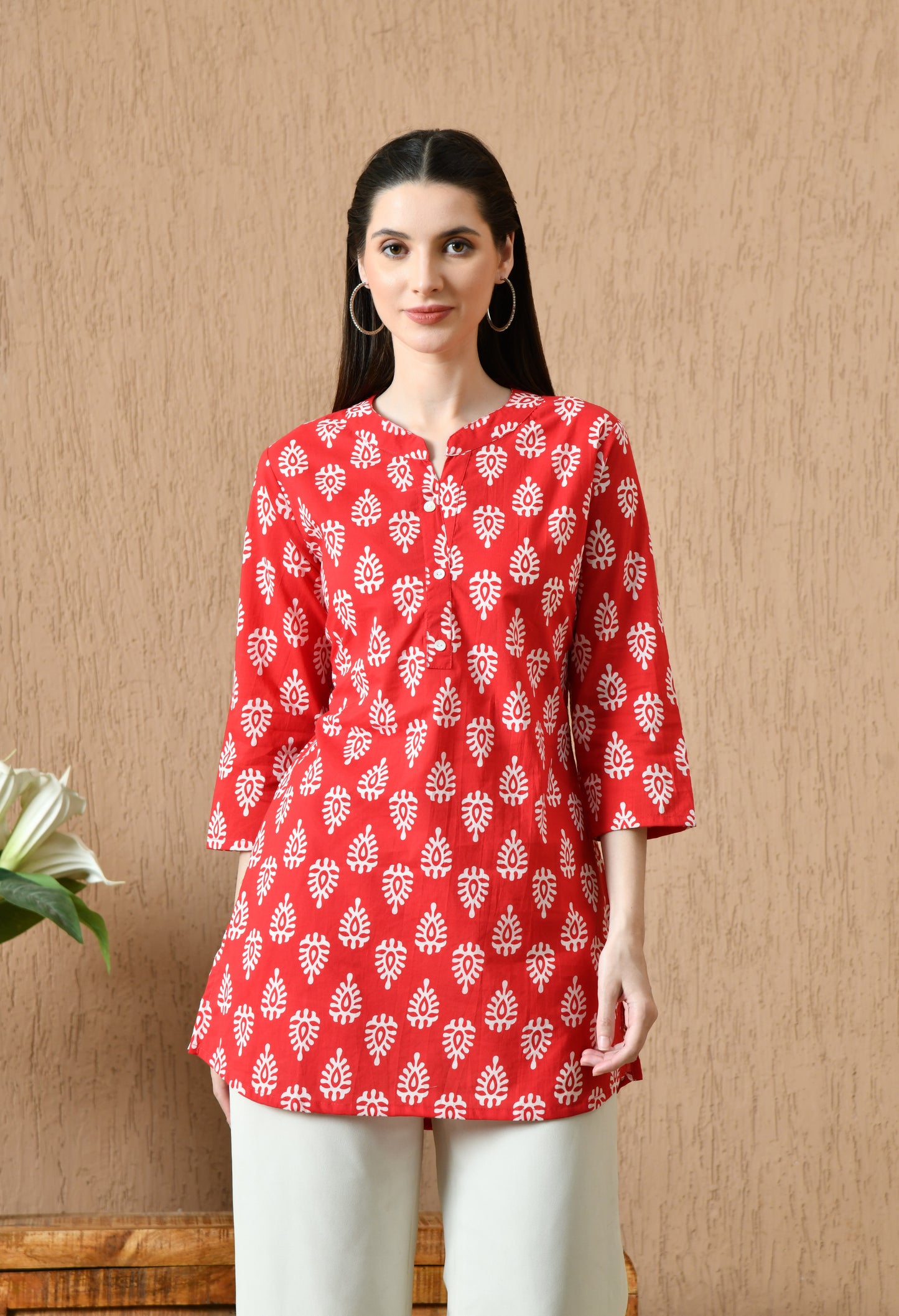Ethnic Motifs Printed Pure Cotton Straight Kurti