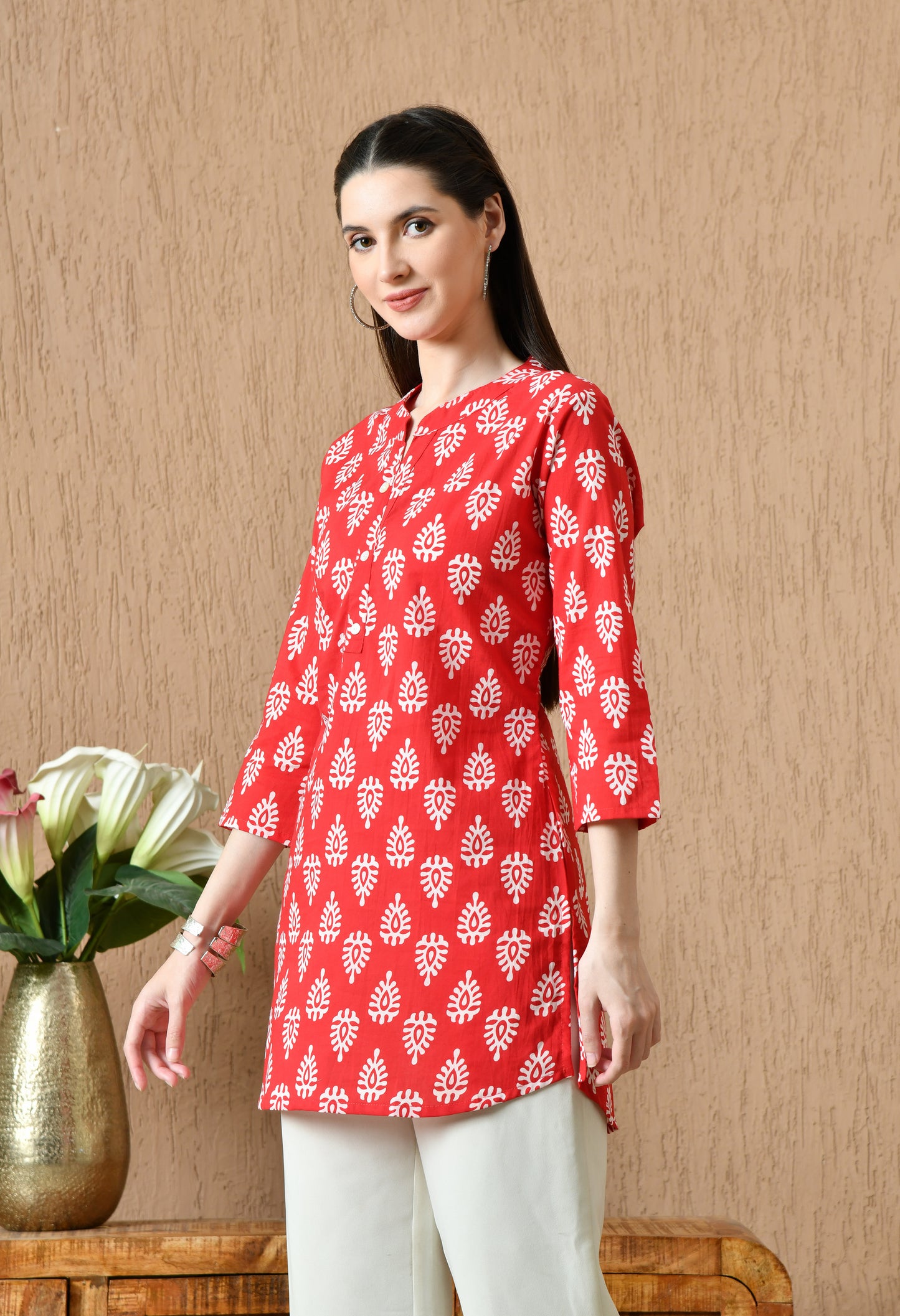 Ethnic Motifs Printed Pure Cotton Straight Kurti
