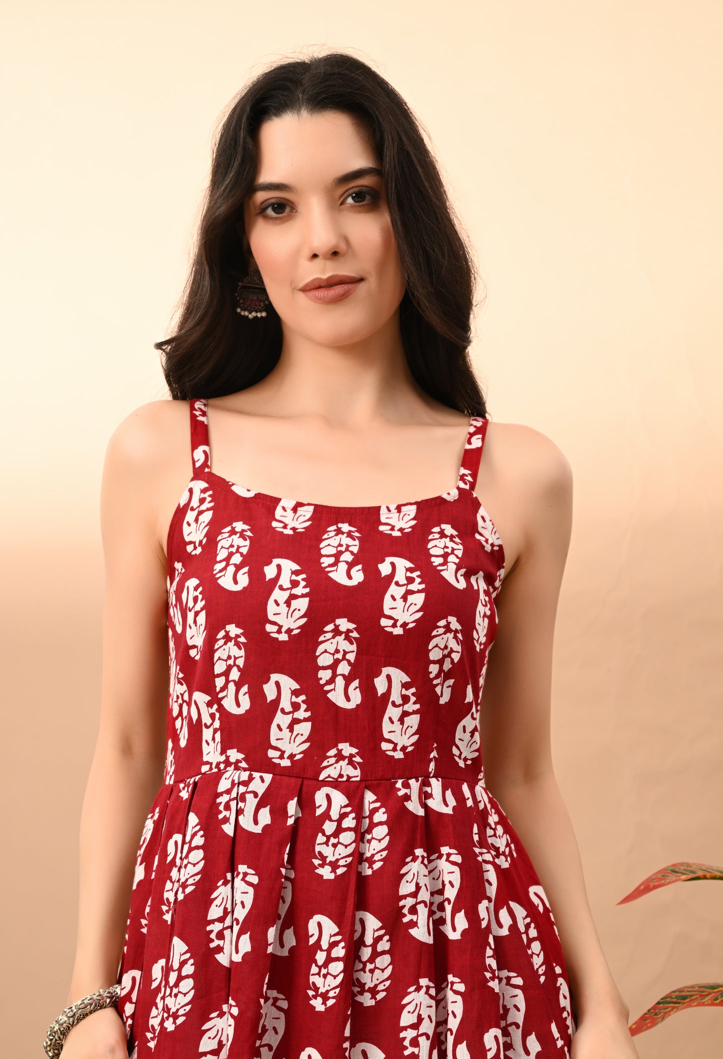 Paisley Printed Pure Cotton Anarkali Kurti