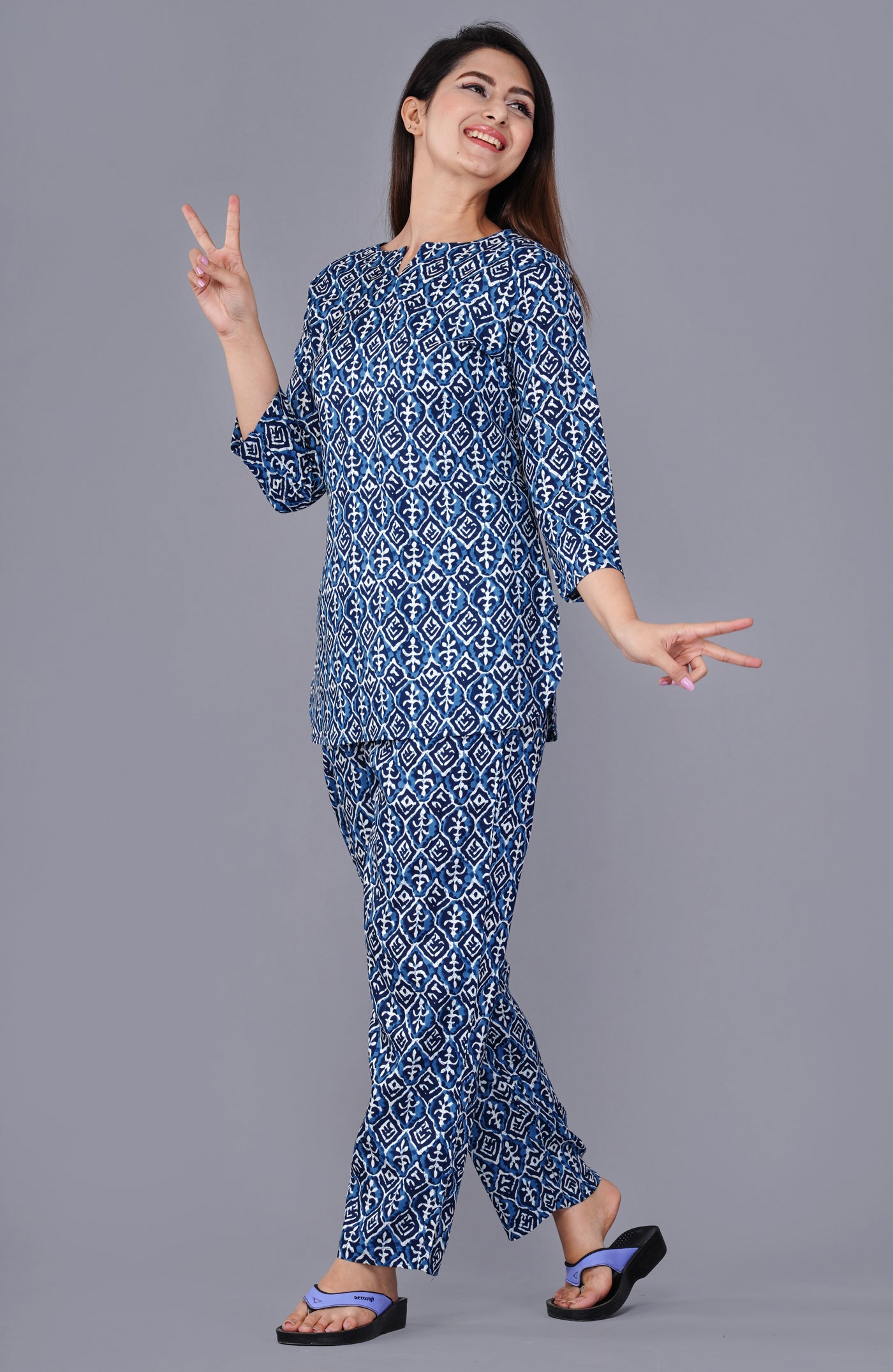 Printed Cotton Blue Night suit