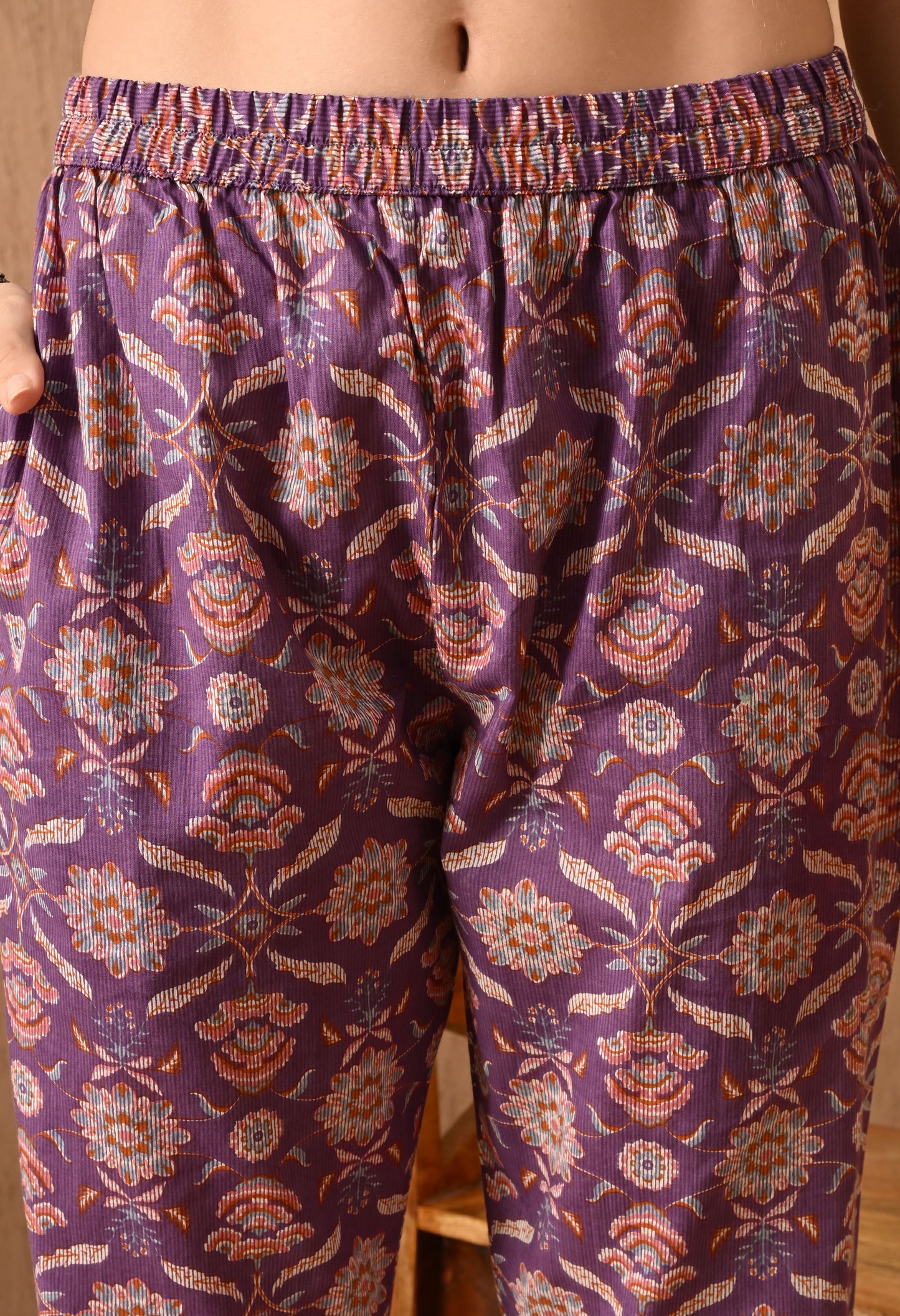 Floral Printed Regular Pure Cotton Straight Kurta Set With Dupatta