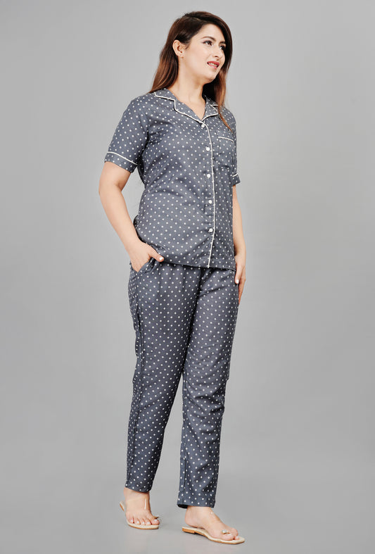 Geometric Printed Rayon Night suit